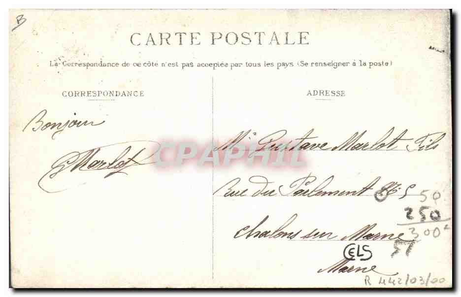 CPA Folklore Vin Vendange Champagne Moet & Chandon Cuverie — Rückseite