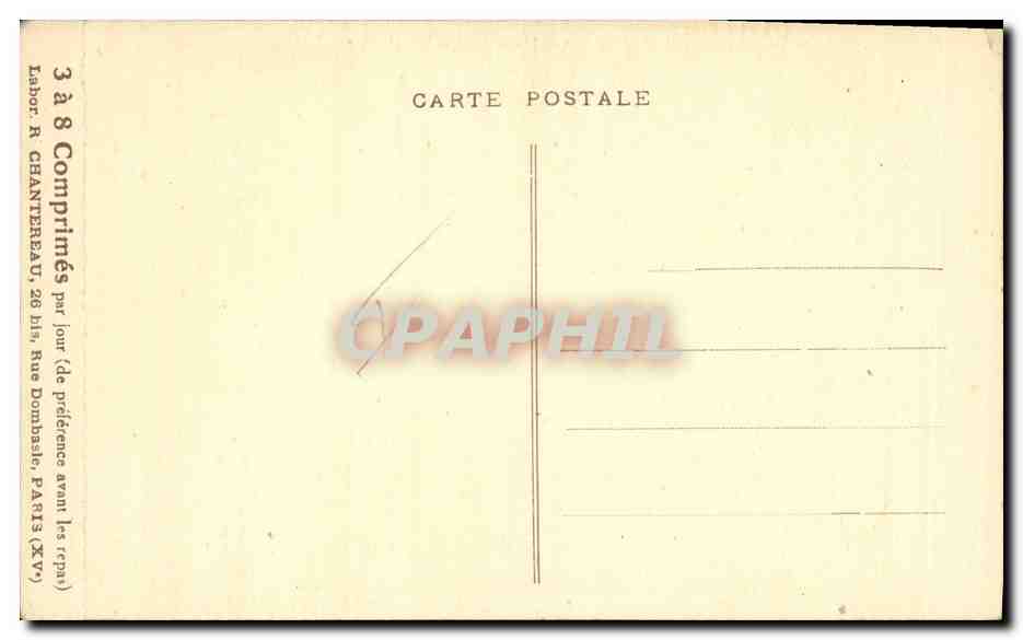 CPA Publicite Sympathyl Regulateur sedatif du systeme neuro vegetatif Bateau Brun Un Trois ponts Salon 1931 Chantereau — Verso