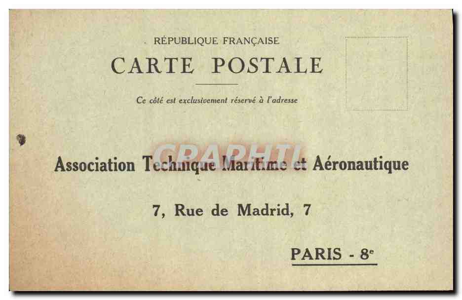 CPA Publicite Association Technique Maritime et Aeronautique Rue de Madrid Paris 8eme Hotel Lutetia Boulevard Raspail