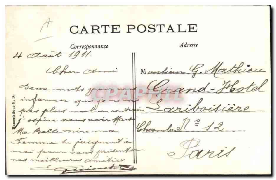 CPA Publicite L'ingenieur Moildard et sa celebre Pompe — Rückseite