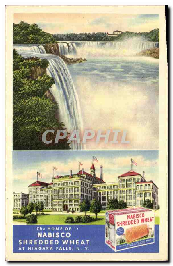CPA Publicite The home of Nabisco Shredded Wheat at Niagara FAlls NY