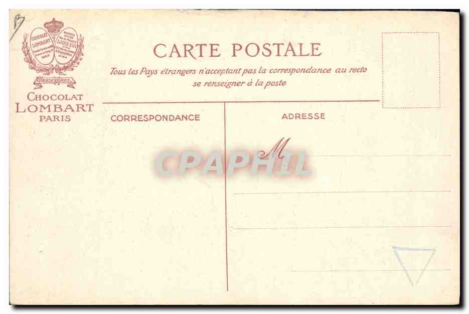 CPA Publicite Chocolat Lombart Les oublies Horloge — Verso
