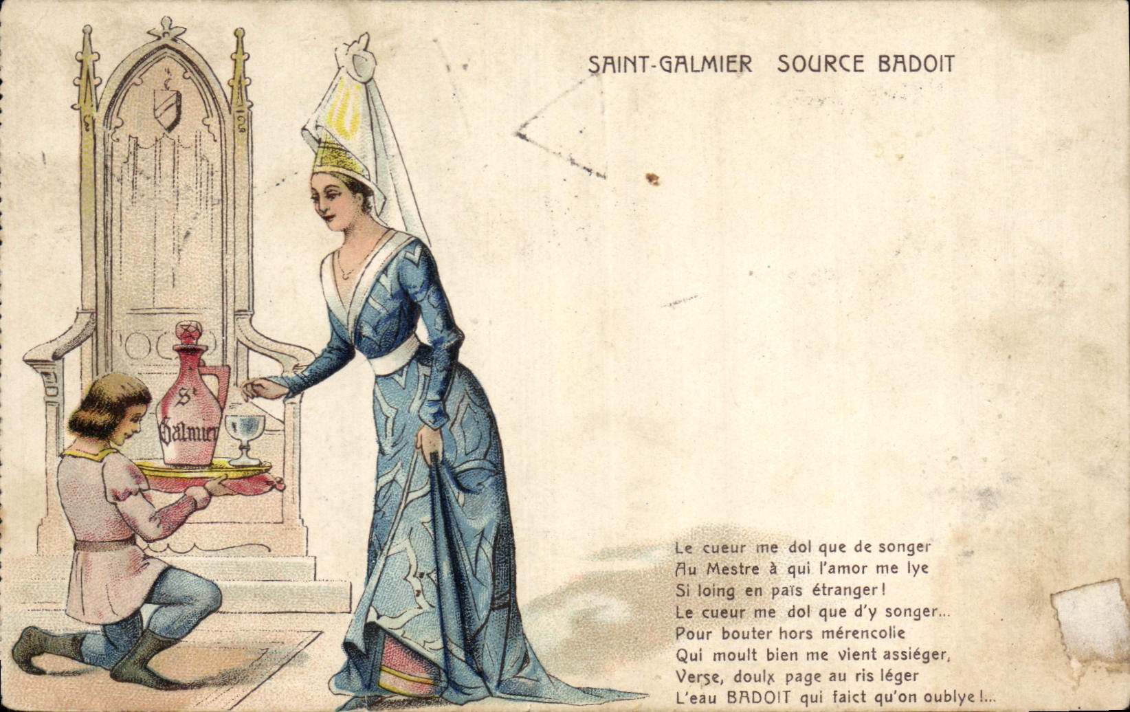 CPA Publicite Saint Galmier Source Badoit 