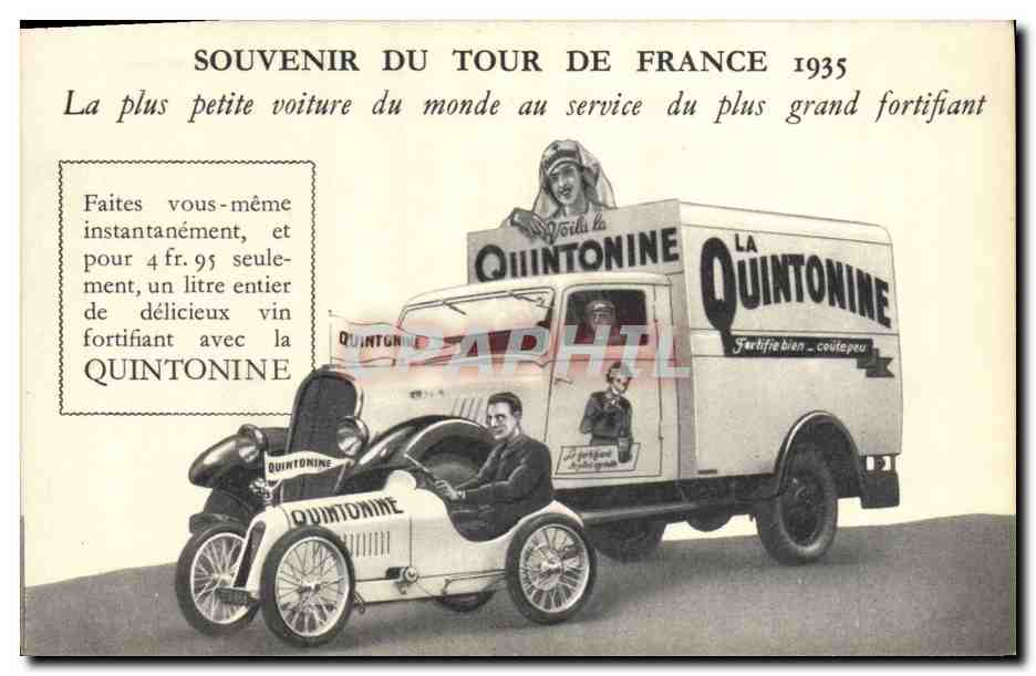 CPA Publicite Souvenir du Tour de France 1935 Quintonine Automobile 
