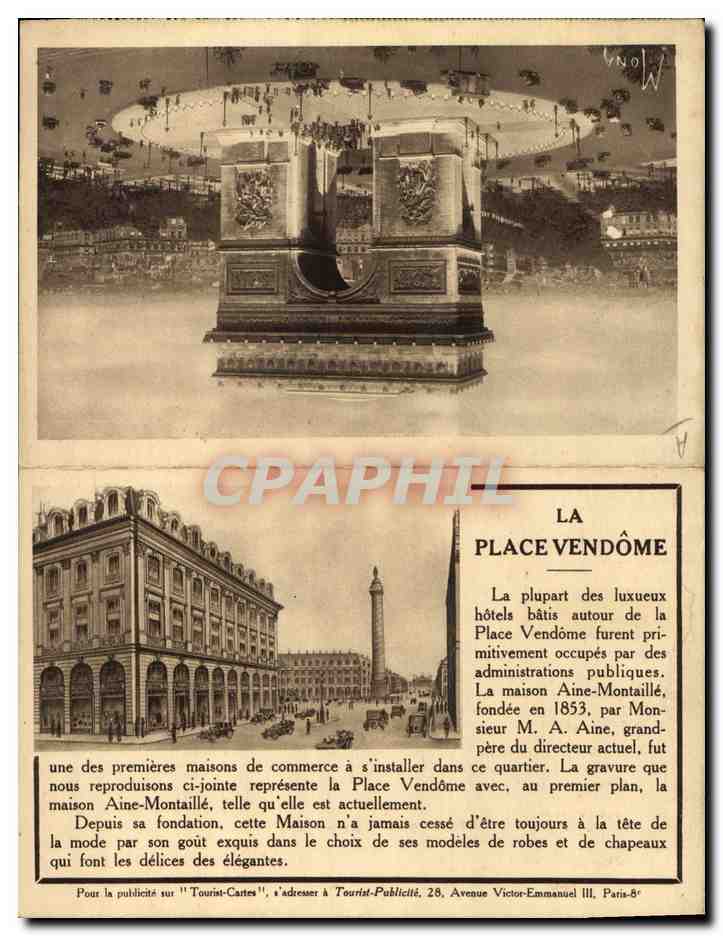 CPA Publicite Paris Arc de Triomphe Place Vendome Ampoule Opticia 