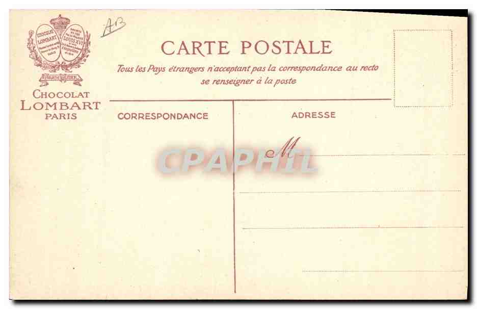 CPA Publicite Chocolat Lombart Les quatre coins Femmes — Rückseite