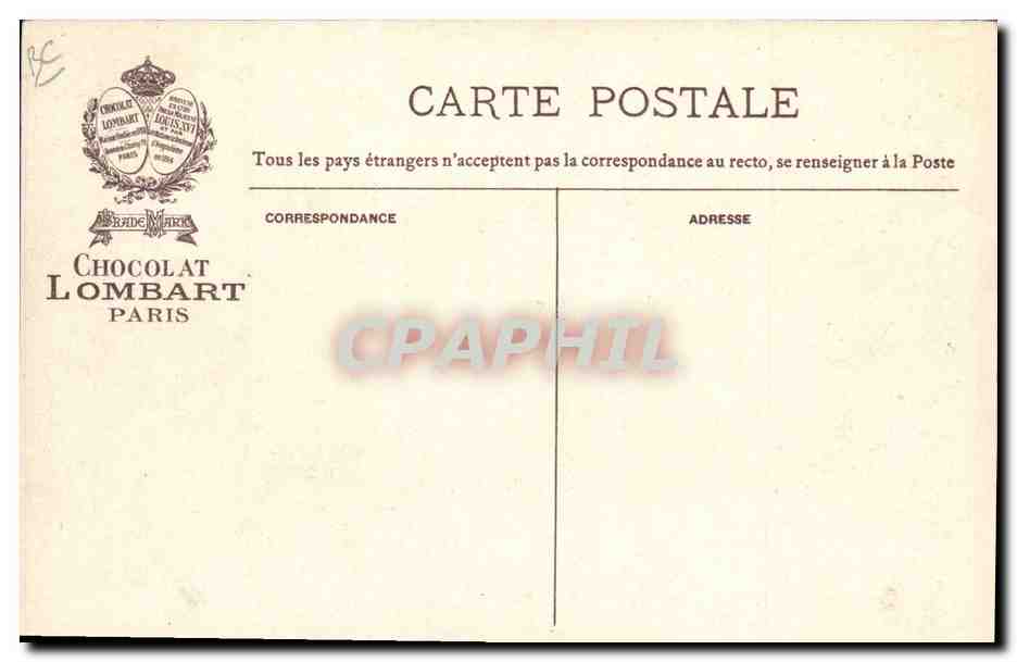 CPA Publicite Chocolat Lombart Hymne national des Etats Unis Aigle — Back