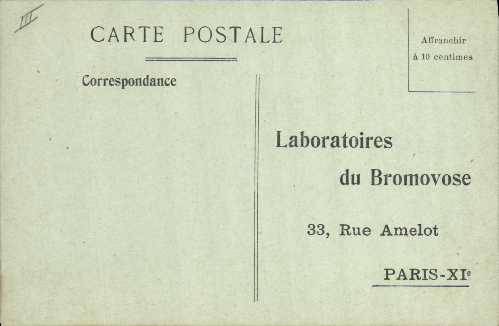 CPA Publicite Laboratoires du Bromovose Rue Amelot Paris 11eme