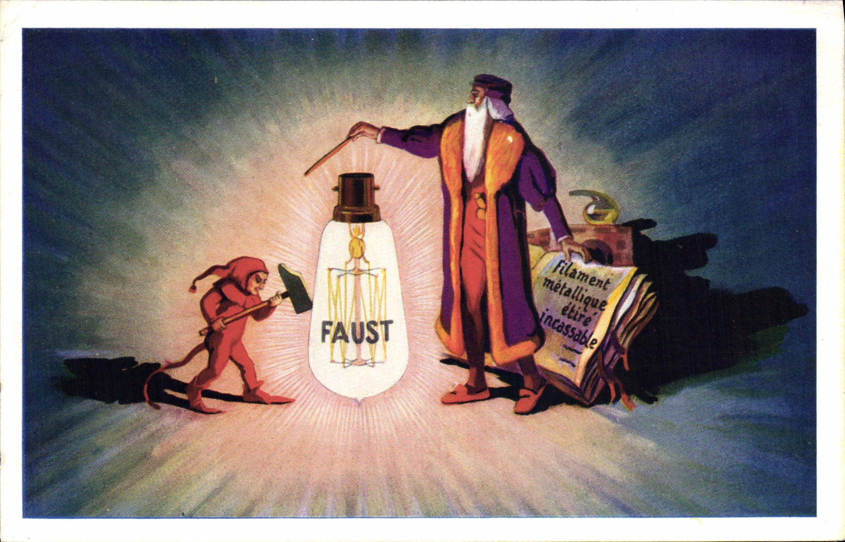 CPA Publicite Ampoule Faust Comptoir Industriel du Midi de la France Rue Moliere Marseille