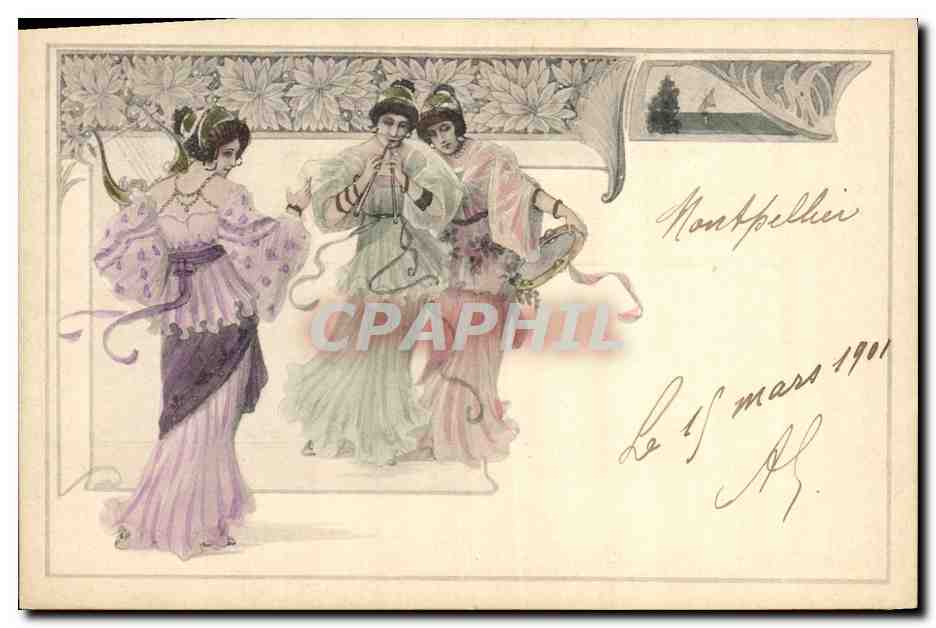 CPA Fantaisie Illustrateur Femmes