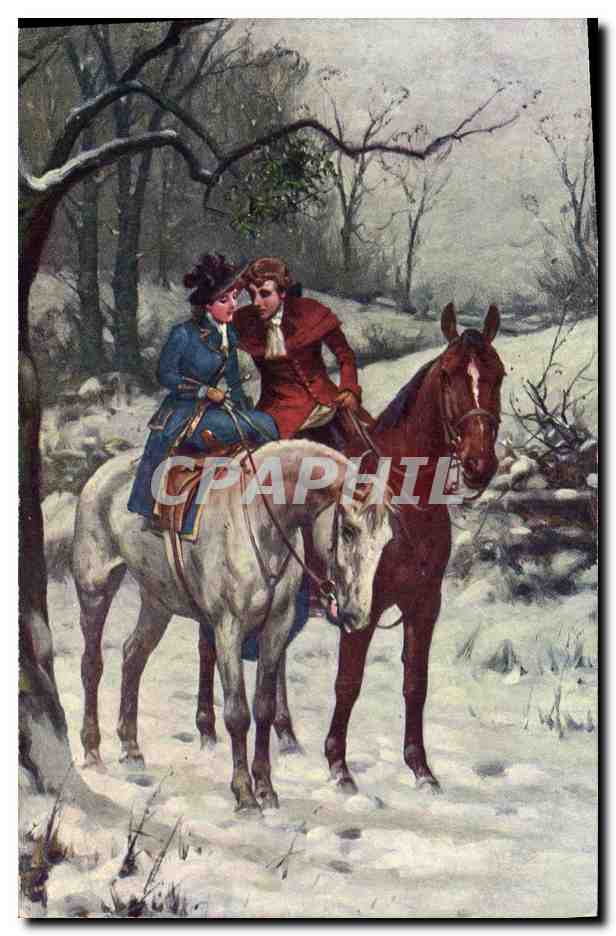 CPA Fantaisie Illustrateur Chevaux Cheval Femme