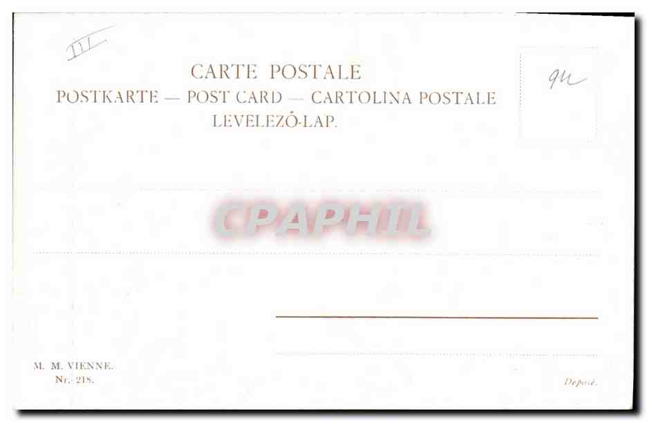 CPA Fantaisie Illustrateur Cavalier Chiens Automobile Chasse — Verso