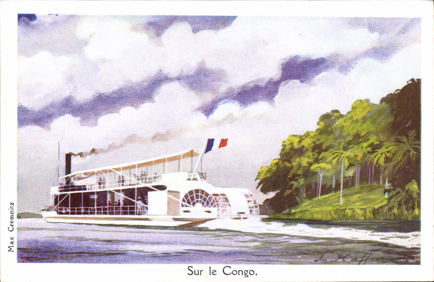 CPA Fantaisie Illustrateur Haffner Bateau Sur le Congo 