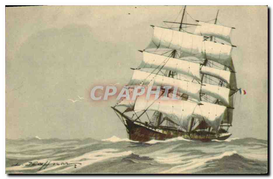 CPA Fantaisie Illustrateur Haffner Bateau Trois mats barque 