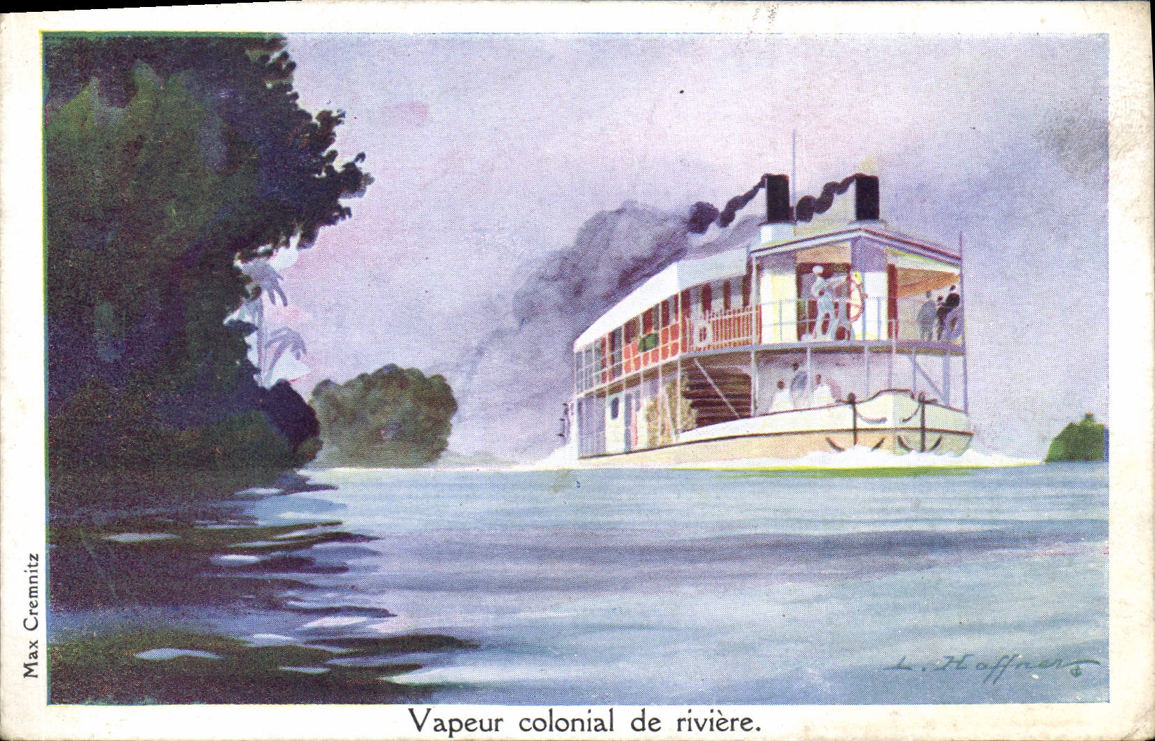 CPA Fantaisie Illustrateur Haffner Bateau Vapeur colonial de riviere 