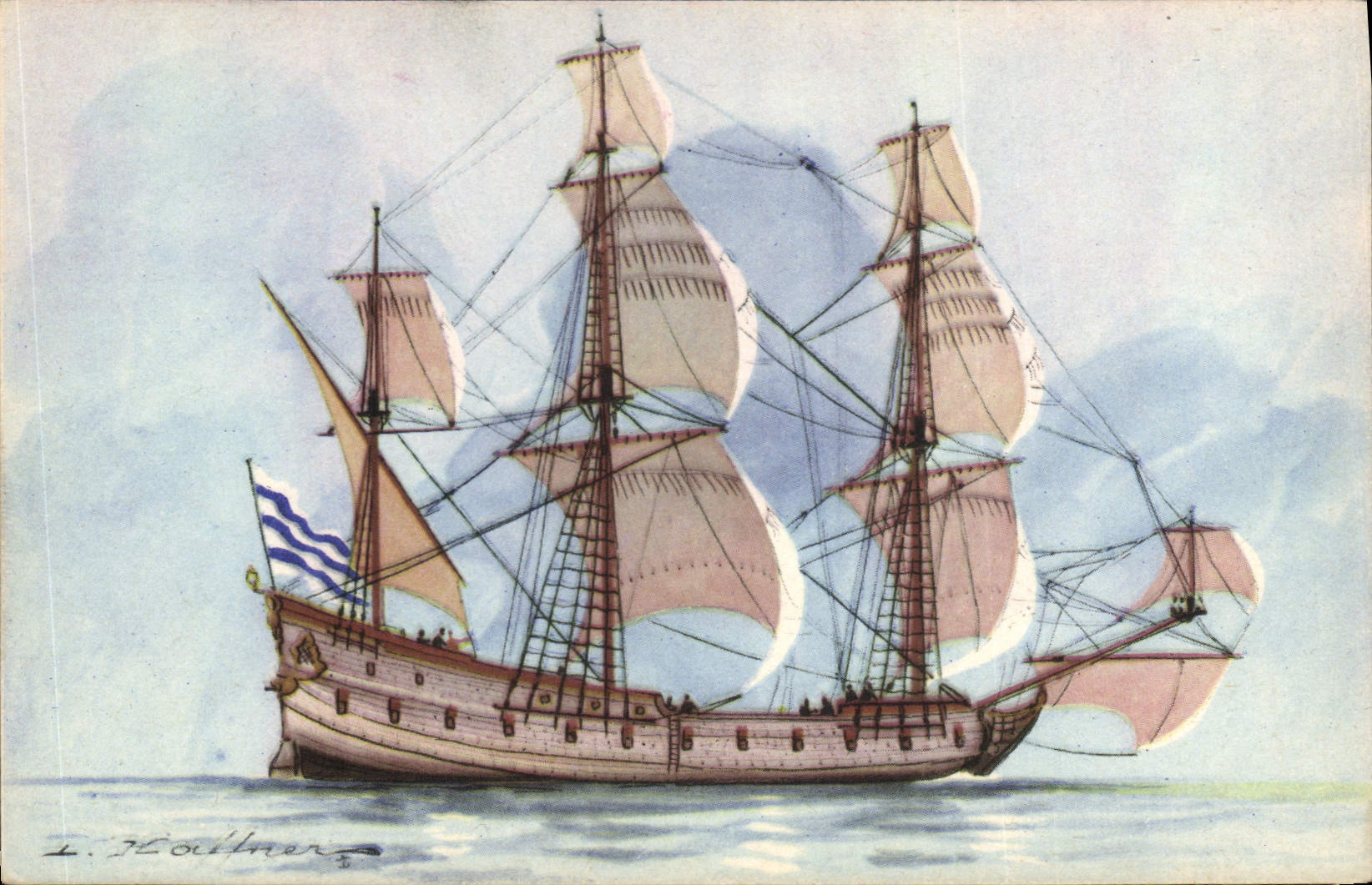 CPA Fantaisie Illustrateur Haffner Bateau Flute 