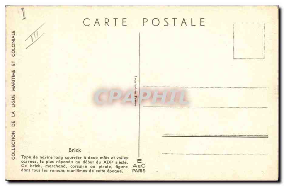 CPA Fantaisie Illustrateur Haffner Bateau Brick  — Rückseite