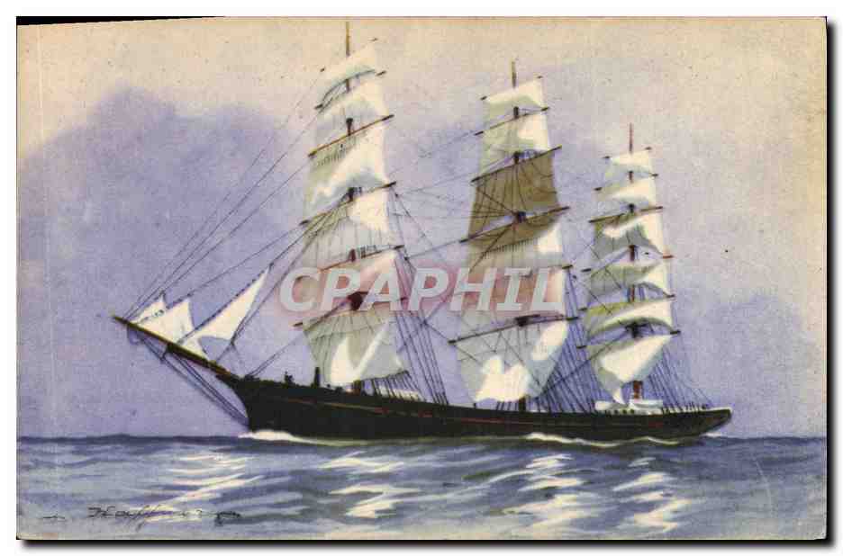 CPA Fantaisie Illustrateur Haffner Bateau Trois Mats Franc 
