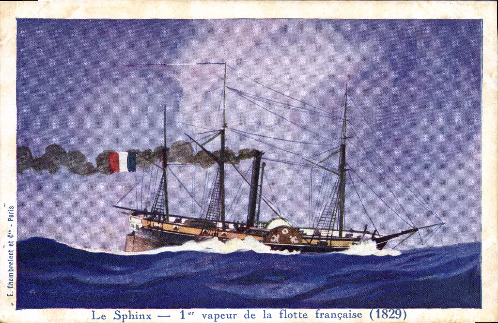 CPA Fantaisie Illustrateur Haffner Bateau Le Sphinx 1er vapeur de la flotte francaise 1829 