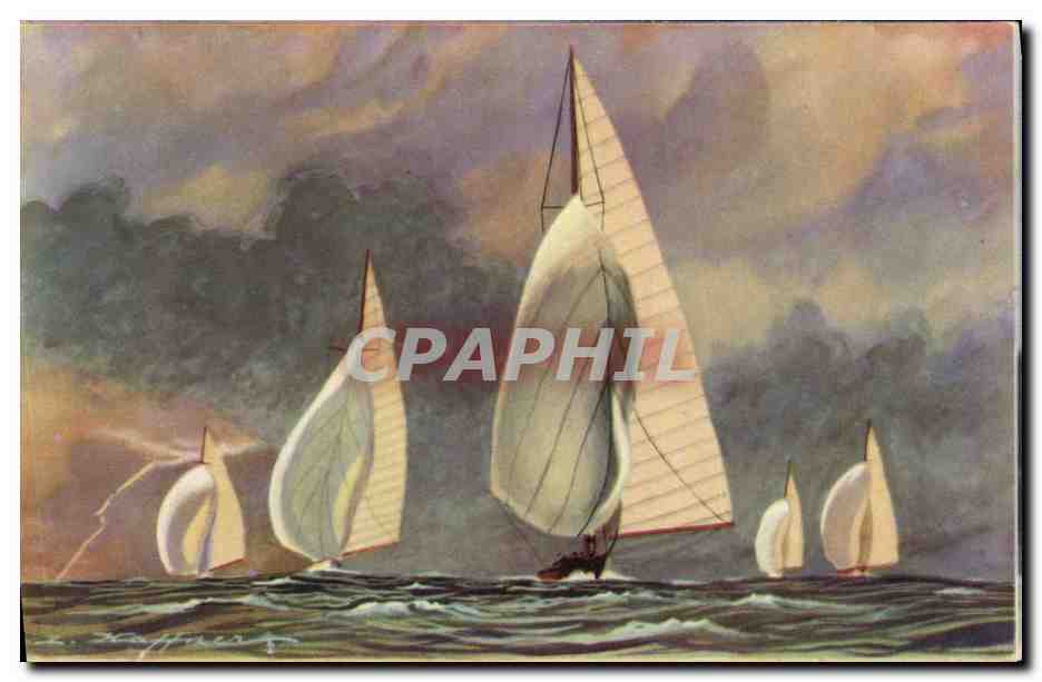 CPA Fantaisie Illustrateur Haffner Bateau Vent arriere 