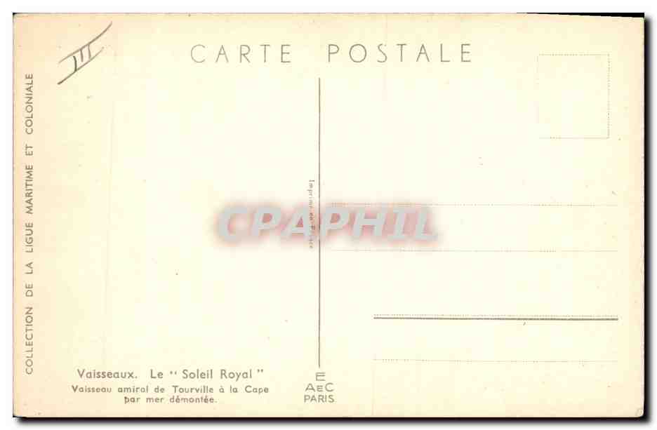 CPA Fantaisie Illustrateur Haffner Bateau Vaisseaux Le Soleil Royal  — Rückseite