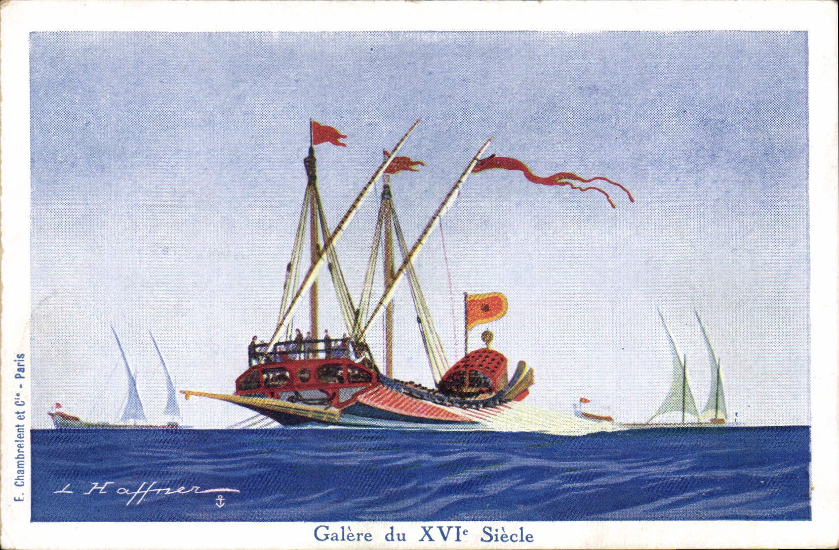CPA Fantaisie Illustrateur Haffner Bateau Galere du 16eme 