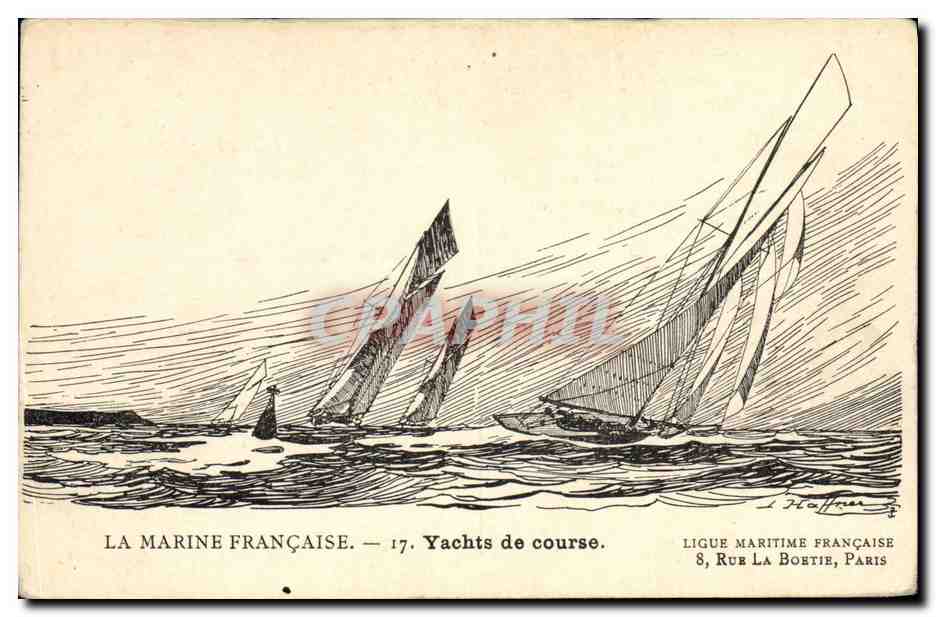 CPA Fantaisie Illustrateur Haffner Bateau Yachts de course 
