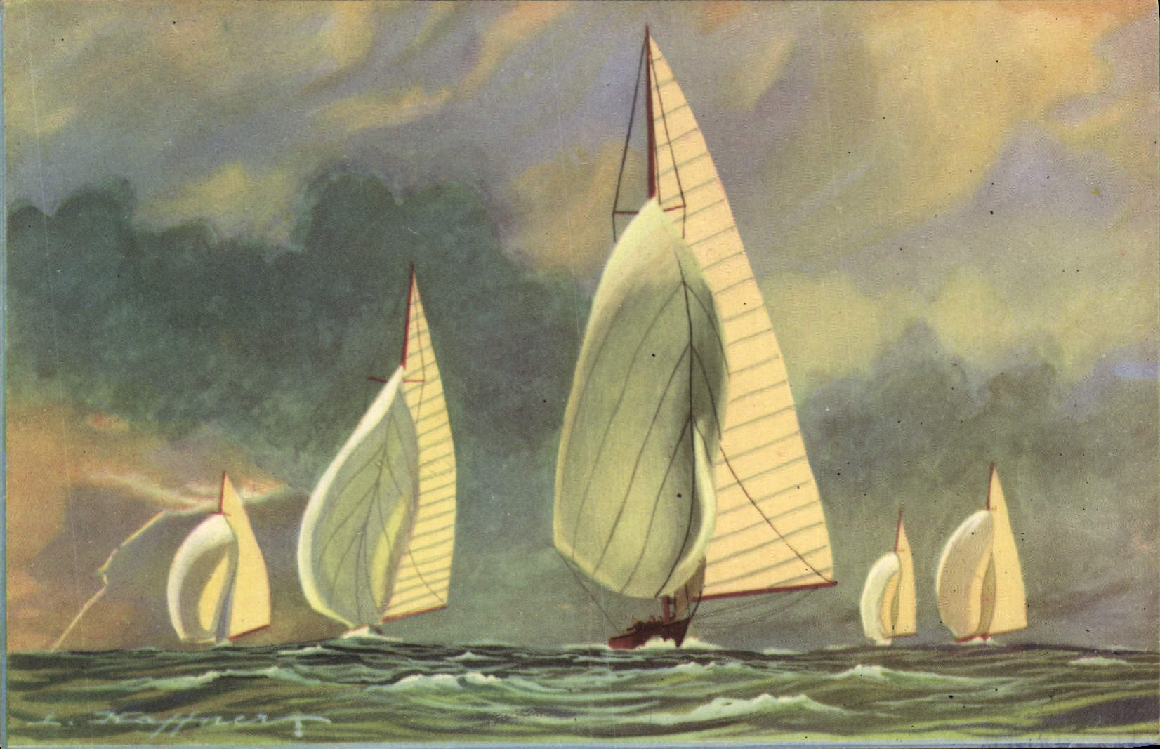CPA Fantaisie Illustrateur Haffner Bateau Vent arriere 