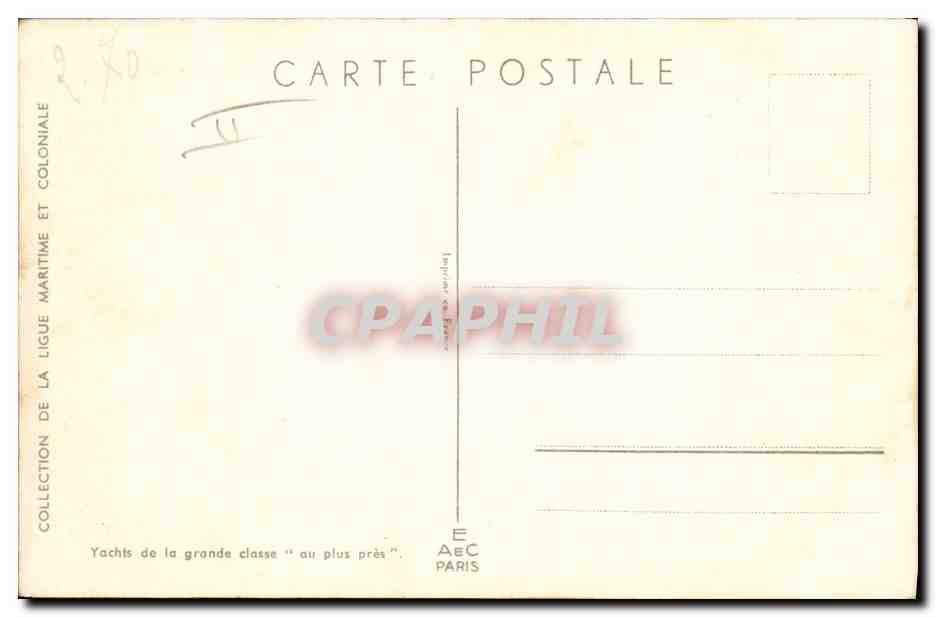 CPA Fantaisie Illustrateur Haffner Bateau Yachts de la grande classe au plus pres  — Rückseite