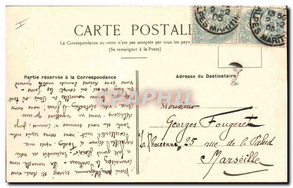 CPA Phare Cannes Le port et le quai Saint Pierre Bateau  — Rückseite