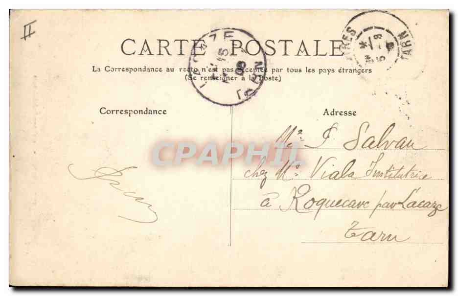 CPA Phare Saint Louis Cette — Verso