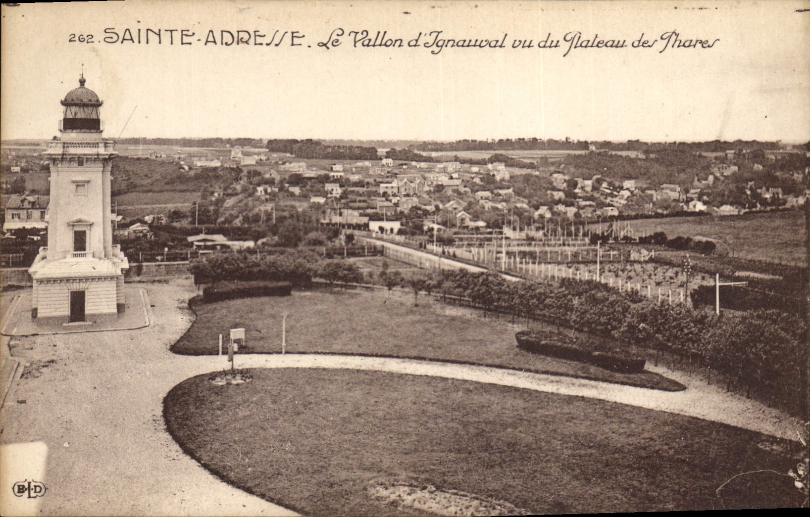 CPA Phare Sainte Adresse Le vallon de l'Ignauval vu du plateau des phares 
