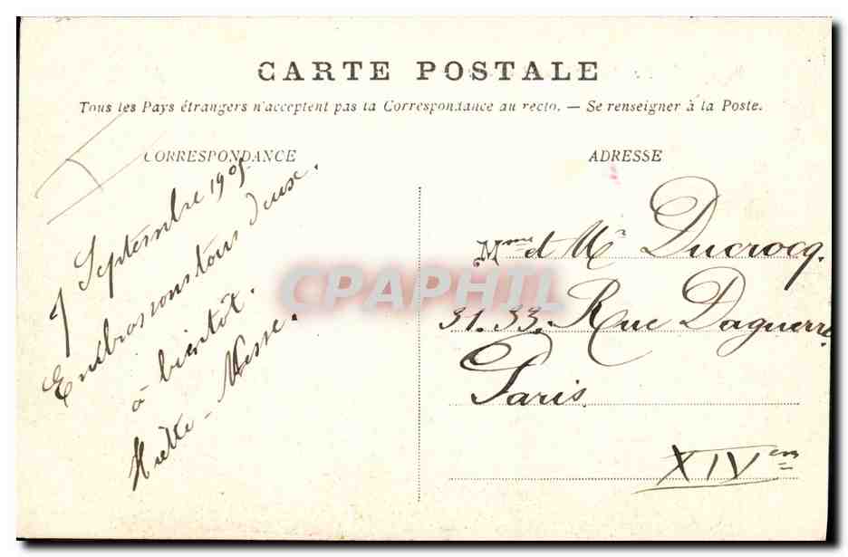 CPA Phare La jetee un jour de tempete  — Rückseite