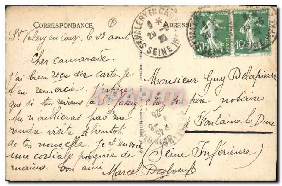 CPA Phare Saint Valery en Caux La jetee un jour de tempete  — Rückseite