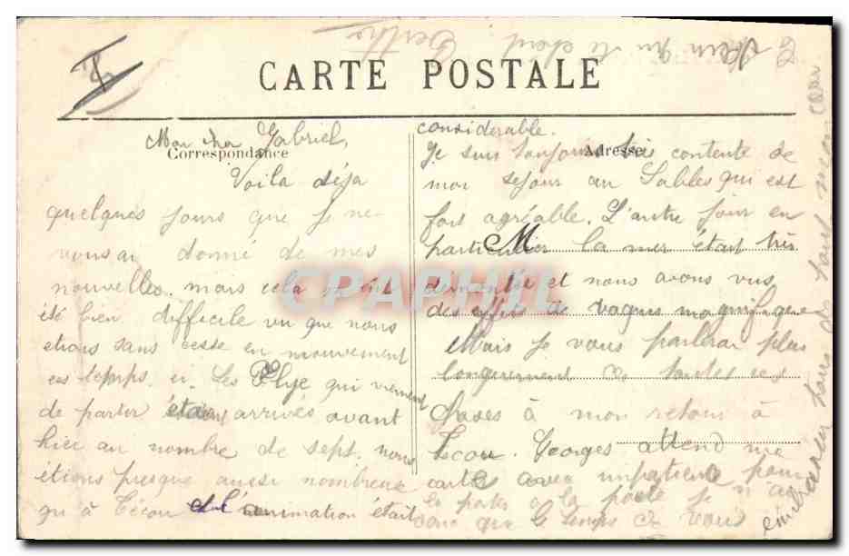 CPA Phare Les Sables d'Olonne Un coup de mer  — Rückseite