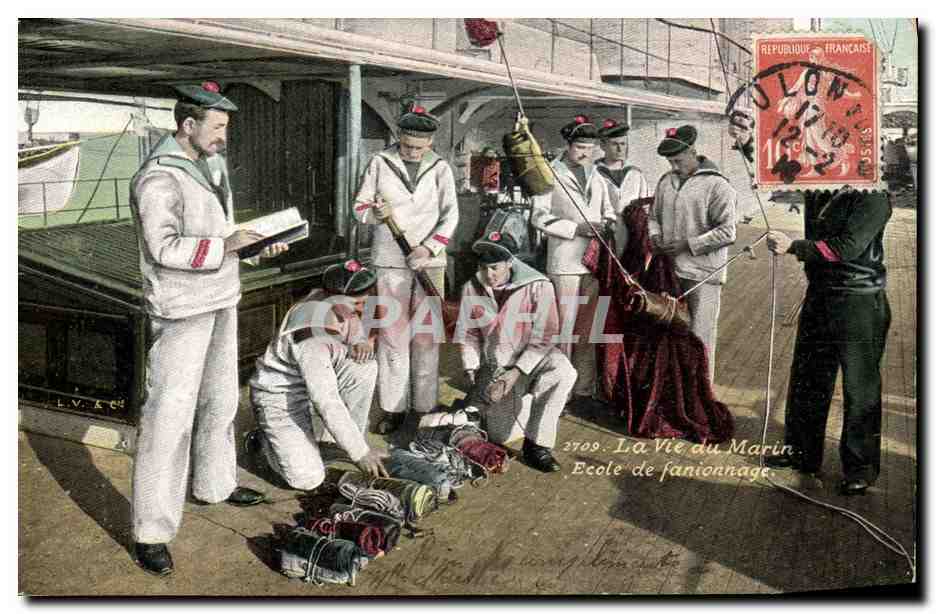 École de fanionnage — La Vie du Marin — Éditeur L.V. & Cie, n°2709