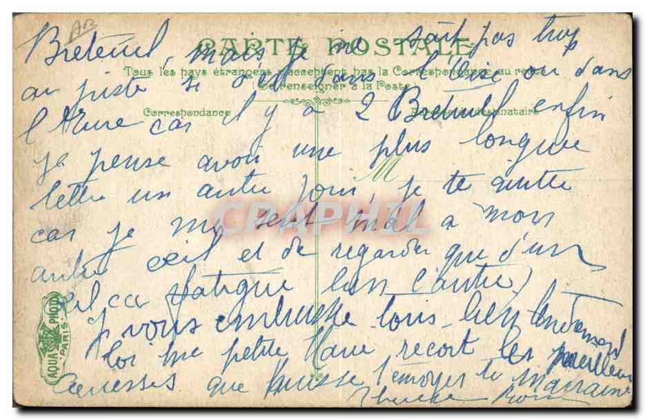 La Vie du Marin — Étendage du linge — L.V.A.C. n°2710 — Verso