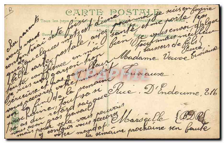 The Life of the Sailor — Hanging Laundry — L.N. & Cie, no. 2710 — Back