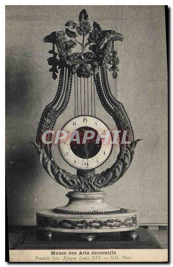 CPA Musee des Arts Decoratifs Pendule Lyre Epoque Louis XVI 