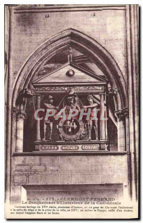 CPA Horloge Clermont Ferrand Le Jacquemart a l'interieur de la cathedrale
