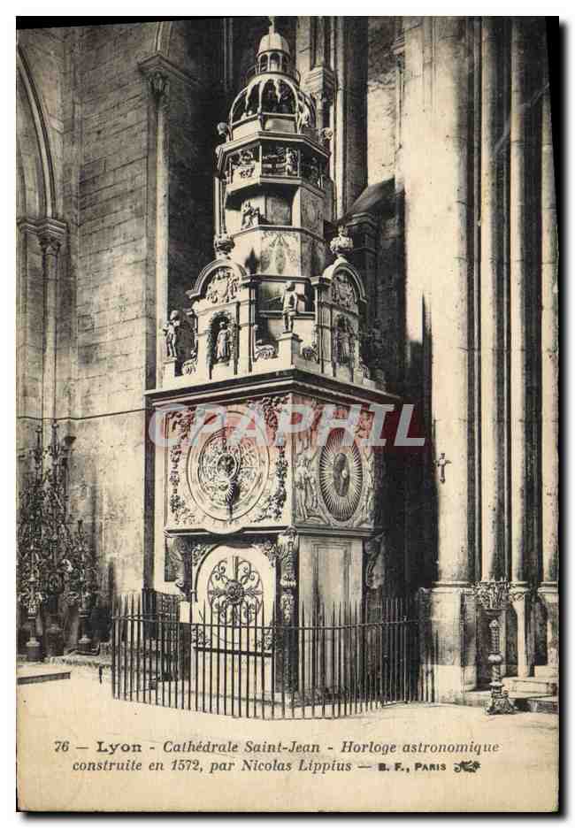 CPA Horloge astronomique Lyon Cathedrale St Jean