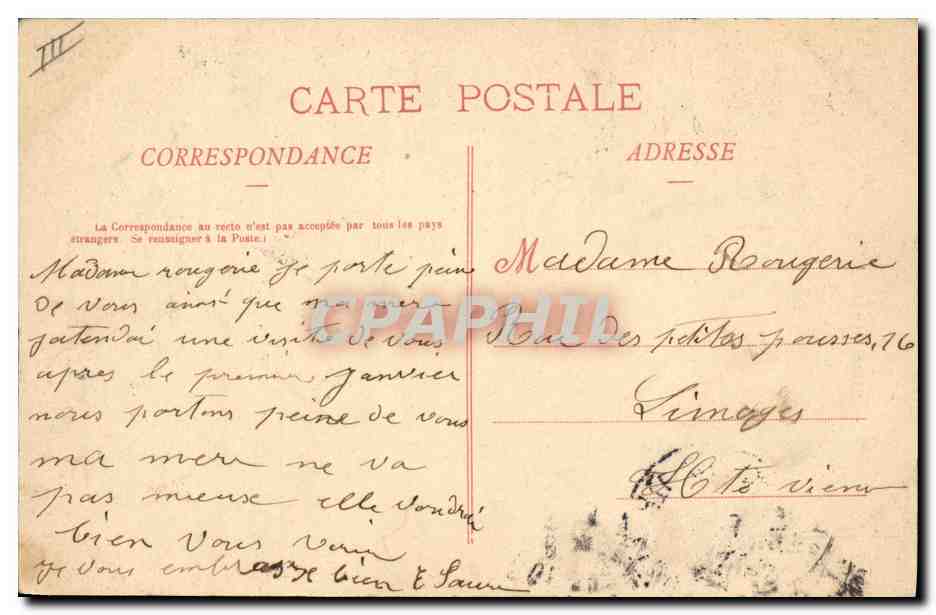 CPA Folklore Limousin Petite Fileuse Limousine — Verso