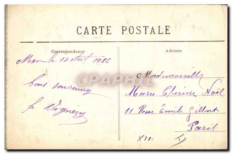 CPA Folklore Limousine en Barbichet — Verso