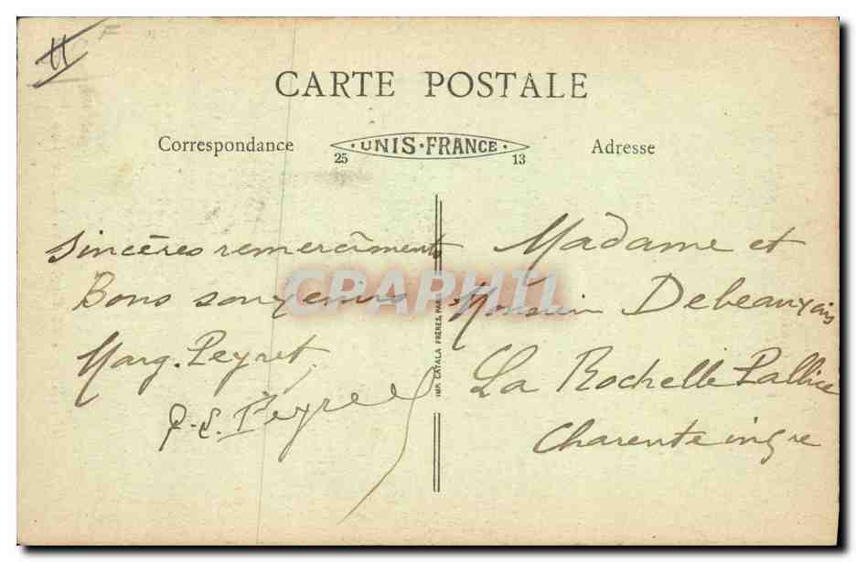CPA Folklore Types et costumes Limousins — Verso