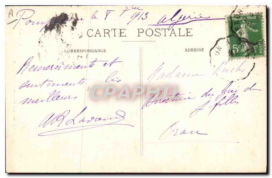 CPA Folklore Limousine en Barbichet — Verso