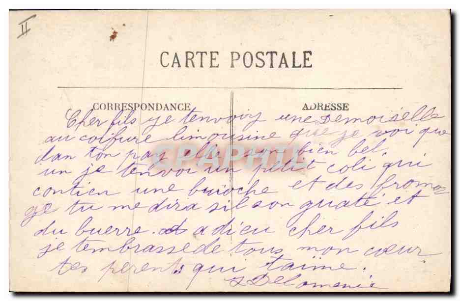 CPA Folklore Limousine en Barbichet — Verso