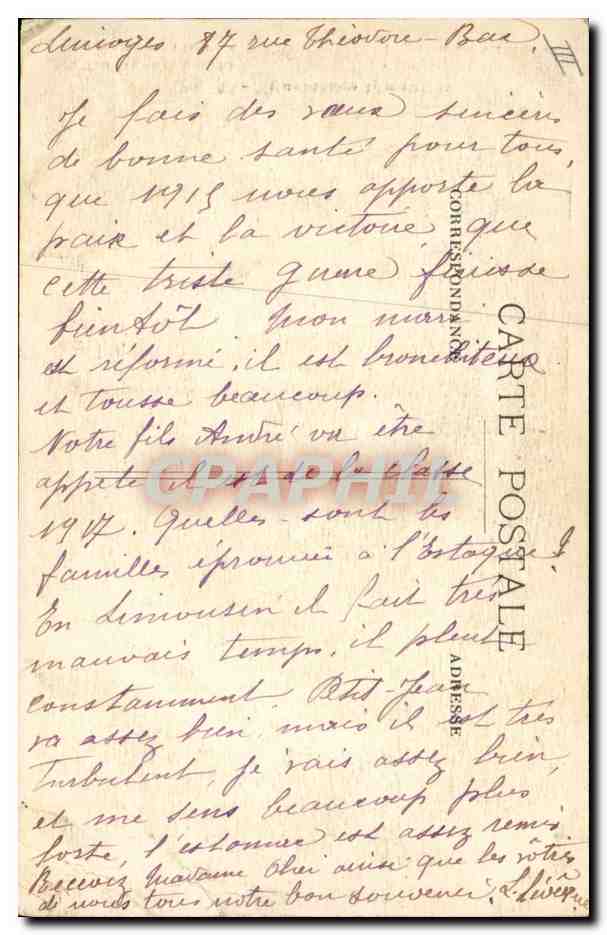 CPA Folklore Tricouteuso Limousino  — Verso