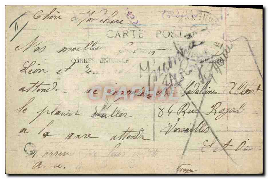 CPA Folklore Limousin A la ferme Fidele gardien Vache Enfant — Verso