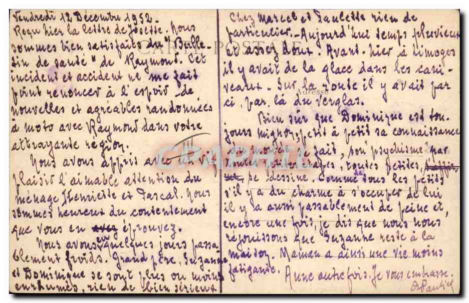 CPA Folklore Limousin Attelage Limousin Boeufs  — Verso