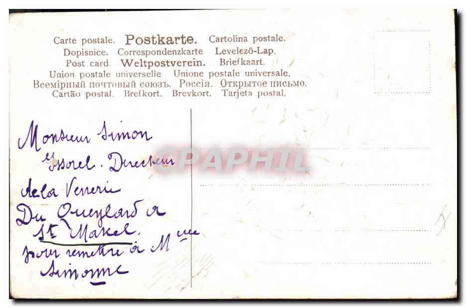 CPA Fantaisie Fleurs  — Verso